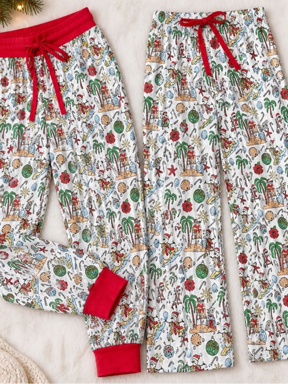 Tuck & Char Co. Jolly Waves Adult Pj pants size Medium coastal holiday unisex